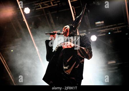 Padua, Italien. 30.. Juni 2022. Skin tritt auf der Bühne während der Skunk Anansie feiert 25 Jahre, Musikkonzert in Padova, Italien, Juni 30 2022 Quelle: Independent Photo Agency/Alamy Live News Stockfoto