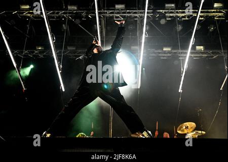 Padua, Italien. 30.. Juni 2022. Skin tritt auf der Bühne während der Skunk Anansie feiert 25 Jahre, Musikkonzert in Padova, Italien, Juni 30 2022 Quelle: Independent Photo Agency/Alamy Live News Stockfoto