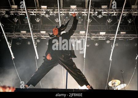 Padua, Italien. 30.. Juni 2022. Skin tritt auf der Bühne während der Skunk Anansie feiert 25 Jahre, Musikkonzert in Padova, Italien, Juni 30 2022 Quelle: Independent Photo Agency/Alamy Live News Stockfoto