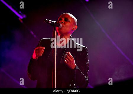 Padua, Italien. 30.. Juni 2022. Skin tritt auf der Bühne während der Skunk Anansie feiert 25 Jahre, Musikkonzert in Padova, Italien, Juni 30 2022 Quelle: Independent Photo Agency/Alamy Live News Stockfoto