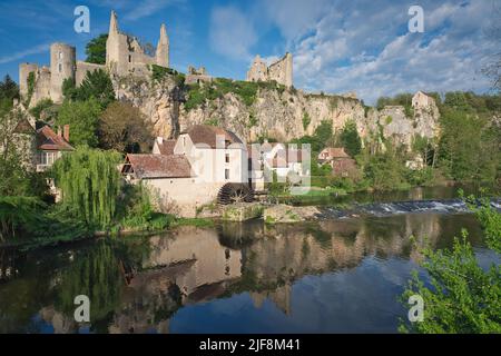 Foto von Angles sur Anglin Frankreich und der Wassermühle Stockfoto