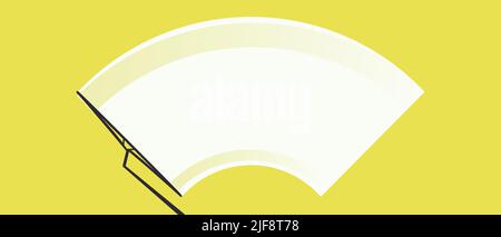 Überprüfen Sie, ob die Scheibenwischer die Windschutzscheibe reinigen. Wischglas der Autoscheibe. Vector Clean Fenster, Bürstenwischerblätter. Armklinge im Auto entfernt Streifen Wasser Stock Vektor