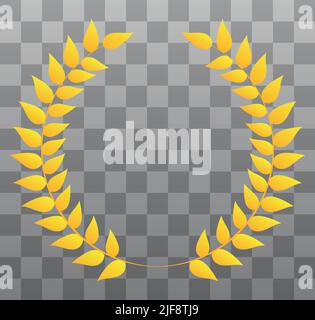 Vektor Gold Lorbeerkranz. Lorbeerkranz mit goldenem Band Stock Vektor