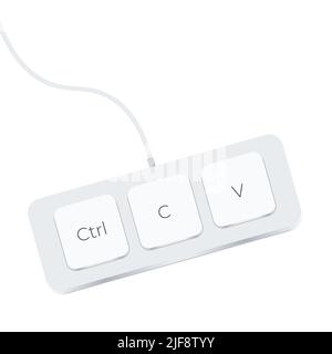 Tastaturtasten Ctrl C und Ctrl V, kopieren und fügen Sie die Tastenkombinationen ein. Computersymbol Stock Vektor