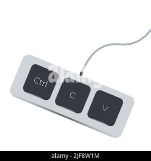 Tastaturtasten Ctrl C und Ctrl V, kopieren und fügen Sie die Tastenkombinationen ein. Computersymbol Stock Vektor