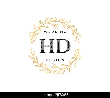 HD Initialen Brief Hochzeit Monogramm Logos Kollektion, handgezeichnete moderne minimalistische und florale Vorlagen für Einladungskarten, Save the Date, elegant Stock Vektor