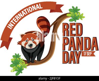 Illustration zum Internationalen Tag des Roten Pandas Stock Vektor