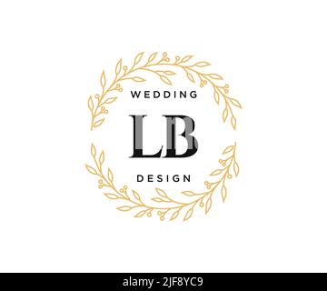 L Initialen Brief Hochzeit Monogram Logos Kollektion, handgezeichnete moderne minimalistische und florale Vorlagen für Einladungskarten, Save the Date, elegant Stock Vektor