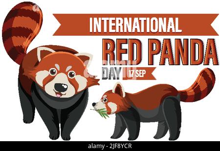 Illustration zum Internationalen Tag des Roten Pandas Stock Vektor