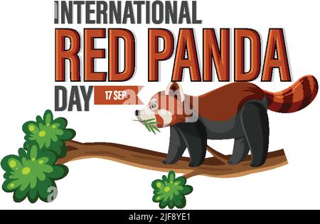 Illustration zum Internationalen Tag des Roten Pandas Stock Vektor