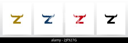 Horn auf Buchstabe Logo Design Z Stock Vektor