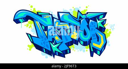 Abstrakt Urban Graffiti Street Art Wort Tattoo Schriftzug Vektor Illustration Template Element Stock Vektor