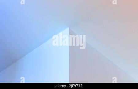 Abstrakter minimalistischer Architekturhintergrund, Innenarchitektur mit bunt beleuchteter Ecke Stockfoto