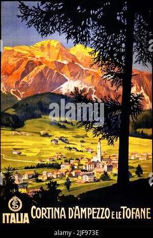 Cortina von Luigi Salomone (Daten unbekannt). Plakat veröffentlicht 1930 in Italien. Stockfoto