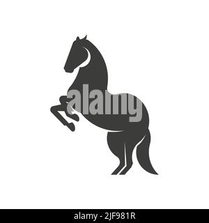 Pferd Logo isoliert auf weißem Hintergrund. Vektor-Vorlage für Pferde, Stockbild für schwarze Pferde. Stock Vektor