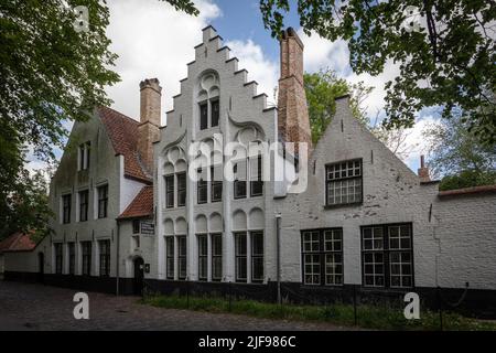 Das Fürstenbeginenhaus Ten Wijngaerde, das einzige erhaltene Beginenhaus von Brügge. Belgien. Stockfoto