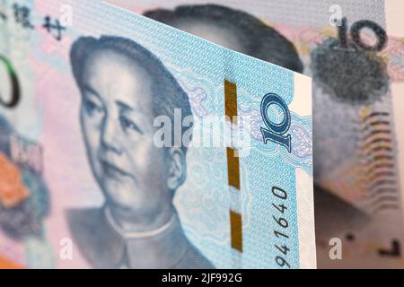 Chinesisches Geld - 10 Yuan - Geschäftshintergrund - Renminbi Stockfoto