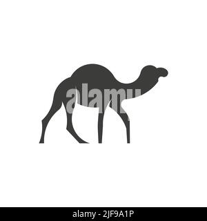 Kamel-Logo auf weißem Hintergrund isoliert. Vorlage für Kamel-Vektor, Bild für schwarzen Kamel-Vektor. Stock Vektor