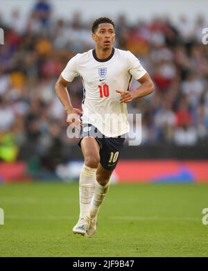 England gegen Ungarn - UEFA Nations League.14/6/22. Jude Bellingham während des Nations League-Spiels gegen Ungarn. Pic : Mark Pain / Alamy. Stockfoto