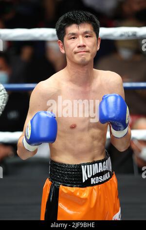 Tokio, Japan. 29.. Juni 2022. Hisashi Kato Boxen : 8R Super Welter Gewicht Kampf in Korakuen Hall in Tokio, Japan . Kredit: YUTAKA/AFLO SPORT/Alamy Live Nachrichten Stockfoto