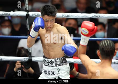 Tokio, Japan. 29.. Juni 2022. Yasuhiro Kanzaki Boxen : Japan Jugend Super Fly Gewicht Championship Kampf in Korakuen Hall in Tokio, Japan . Kredit: YUTAKA/AFLO SPORT/Alamy Live Nachrichten Stockfoto
