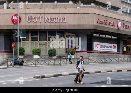 Madrid, Spanien. 22.. Mai 2022. Bürogebäude der Gewerkschaft UGT in Madrid, Spanien. Kredit: SOPA Images Limited/Alamy Live Nachrichten Stockfoto