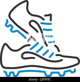 Symbol Der Fußballschuhe. Editierbare Fett Formatigte Kontur Mit Farbfüllungsdesign. Vektorgrafik. Stock Vektor