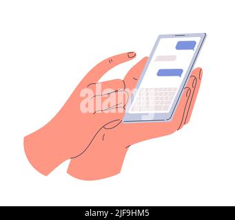 Smartphone in der Hand. Vektorgrafik Stock Vektor
