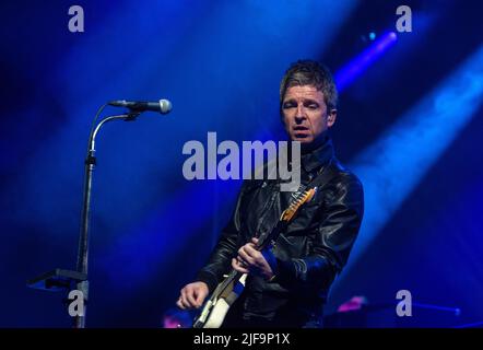 Newcastle. 9.. Juni 2022. Noel Gallagher's High Flying Birds Headline Rock N Roll Circus Stockfoto