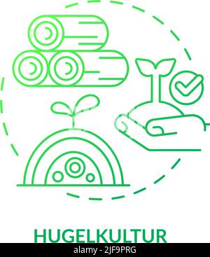 Hugelkultur Green Gradient Concept Icon Stock Vektor