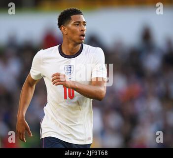 England gegen Ungarn - UEFA Nations League.14/6/22. Jude Bellingham während des Nations League-Spiels gegen Ungarn. Pic : Mark Pain / Alamy. Stockfoto