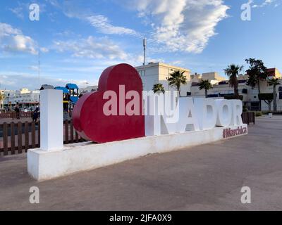 Ich liebe das Nador-Textschild in Marokko Stockfoto