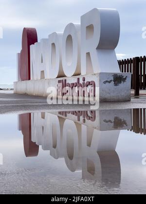 Ich liebe das Nador-Textschild in Marokko Stockfoto