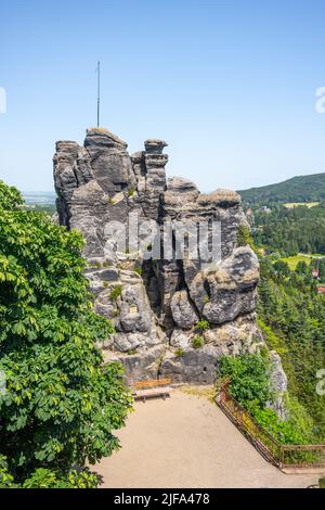 Blick von der Felsformation Nonnen aus Sandstein Stockfoto