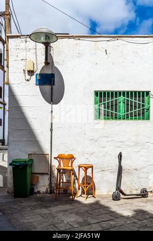 Weiß getünchte Architektur in Arrecife, Hauptstadt von Lanzarote, Kanarische Inseln, Spanien Stockfoto