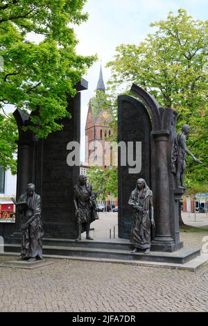 Denkmal der Göttinger Sieben im landtag, Landeshauptstadt Hannover, Niedersachsen, Deutschland Stockfoto