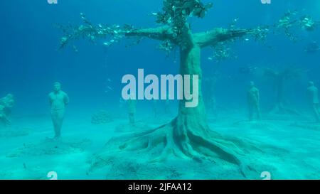 Museum der Unterwasserskulptur Ayia Napa (MUSAN) . Kunstwerk Bildhauer Jason deCaires Taylor. Mittelmeer, Ayia Napa, Zypern Stockfoto