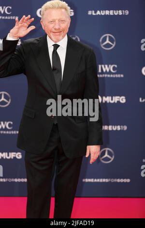 Edwin Moses, ehemaliger Hürdenläufer, Red Carpet, Laureus World Sports Awards 2019 Zeremonie im Sporting, Fürstentum Monaco, Cote d'Azur Stockfoto