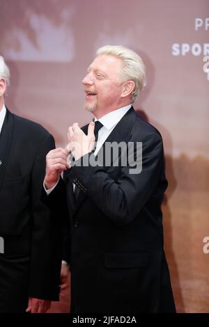 Boris Becker, ehemaliger Tennisspieler, Red Carpet, Laureus World Sports Awards 2019 Zeremonie im Sporting, Fürstentum Monaco, Cote d'Azur Stockfoto