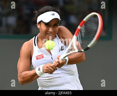 London, Gbr. 01.. Juli 2022. London Wimbledon Championships Day 5 01/07/2022 Heather Watson (GBR) Dritte Runde Spiel Kredit: Roger Parker/Alamy Live News Stockfoto