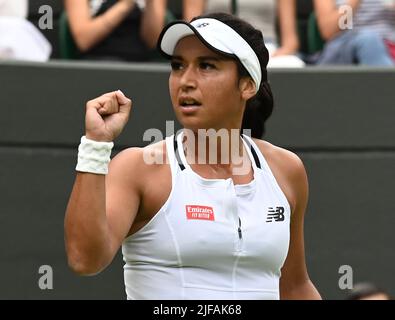 London, Gbr. 01.. Juli 2022. London Wimbledon Championships Day 5 01/07/2022 Heather Watson (GBR) Dritte Runde Spiel Kredit: Roger Parker/Alamy Live News Stockfoto