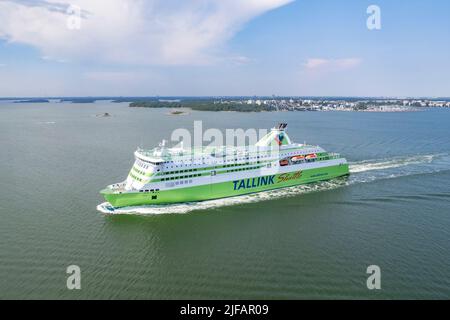Tallink Ferry Star Ankunft in Helsinki von Tallinn, Estland Stockfoto