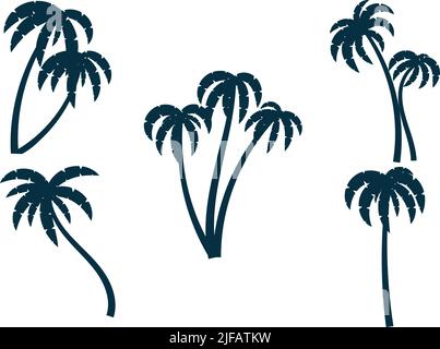 Set von Palmen Silhouette Vektor-Illustration Stock Vektor