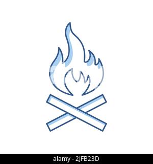 Bonfire-Symbol. Einfache Symbolvektor im Zusammenhang mit Camping. Zweifarbiger Symbolstil. Einfaches Design bearbeitbar Stock Vektor