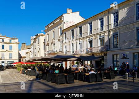 Frankreich, Gard, Nimes, Place de la Maison Carree Stockfoto