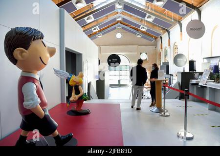 France, Charente, Angouleme, Cité internationale de la Bande dessinée et de l'image (CIBDI), das Comic-Museum in den ehemaligen Kellern von Magelis Stockfoto