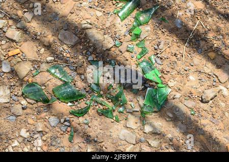 Zerbrochenes Glas Stockfoto
