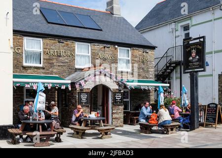 The King arthurs Arms, ein Pub in Tintagel Cornwall, Großbritannien. Stockfoto