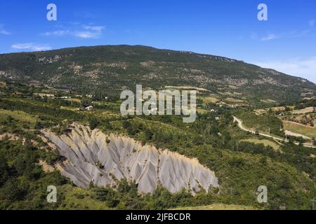 Frankreich, Drome, regionaler Naturpark Baronnies Provençales, La Roche sur le Buis (Luftaufnahme) Stockfoto
