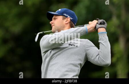 Der belgische Thomas Detry am zweiten Tag der Horizon Irish Open 2022 im Mount Juliet Estate, Thomastown, Co Kilkenny. Bilddatum: Freitag, 1. Juli 2022. Stockfoto